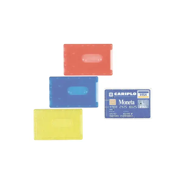100x BUSTA PORTA CARDS 8,5X5,4 02/7828 PVC RIGIDO COL.ASSORTITI FAVORIT