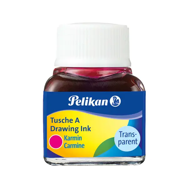 10x INCHIOSTRO DI CHINA 523 CARMINIO 2 10ML PELIKAN