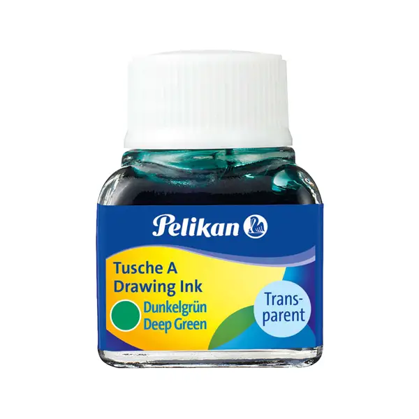 10x INCHIOSTRO DI CHINA 523 VERDE SCURO 7 10ML PELIKAN