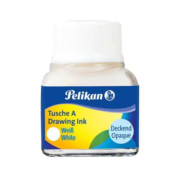 10x INCHIOSTRO DI CHINA 523 BIANCO 18 10ML PELIKAN