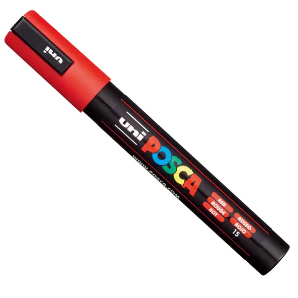 1x Marcatore UNI POSCA PC5M p.media 1,8-2,5mm rosso UNI MITSUBISHI