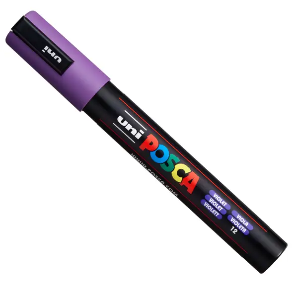 1x Marcatore UNI POSCA PC5M p.media 1,8-2,5mm viola UNI MITSUBISHI