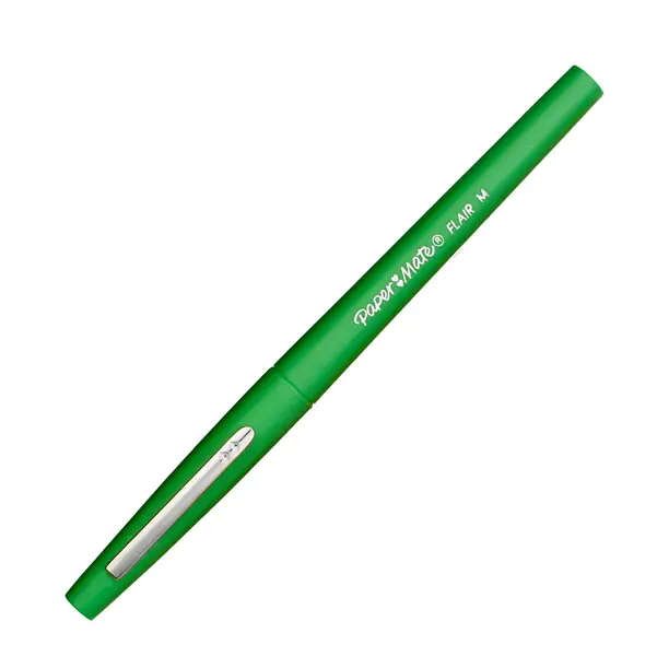 12x PENNARELLO FLAIR NYLON VERDE PUNTA 1.1MM PAPERMATE