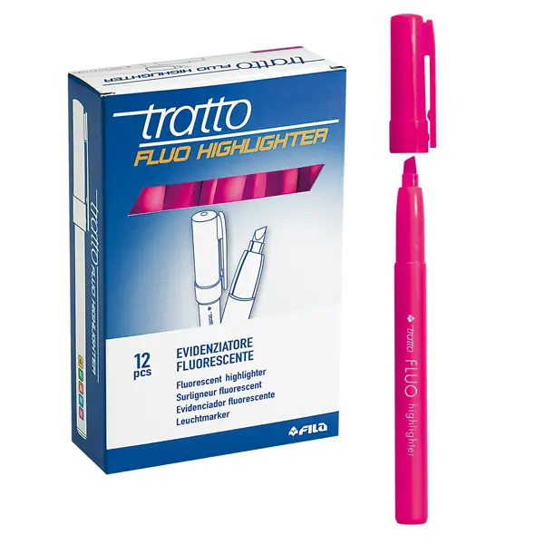 1x SCATOLA 12 EVIDENZIATORI HIGHLIGHTER FUCSIA TRATTO FLUO