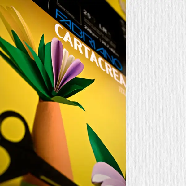 1x Blister 10fg cartoncino 35x50cm 220gr bianco Cartacrea Fabriano