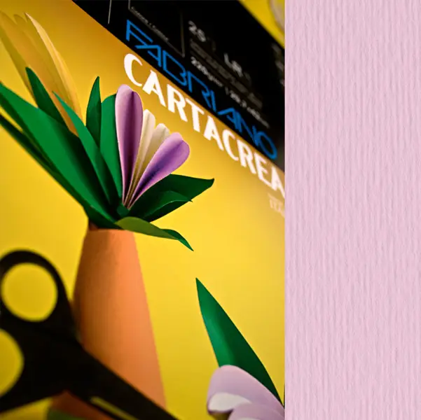 1x Blister 10fg cartoncino 35x50cm 220gr rosa Cartacrea Fabriano