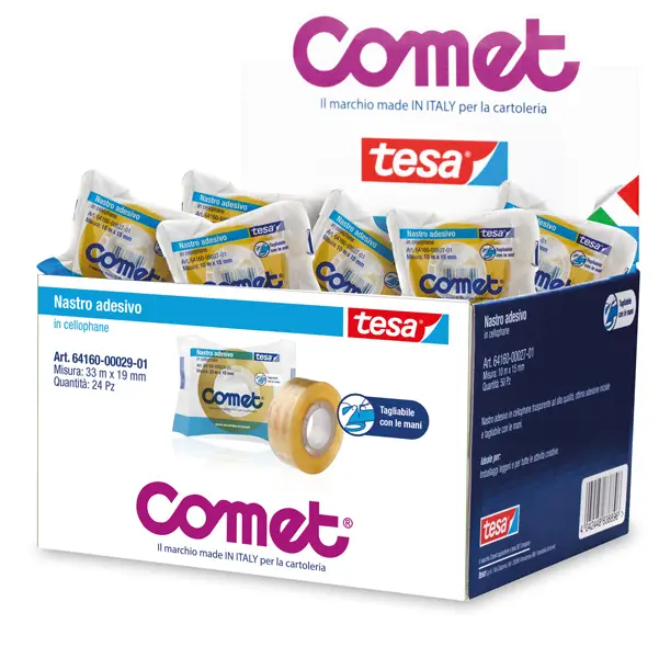 24x NASTRO ADESIVO 33MTX19MM CELLO 64-160 COMET