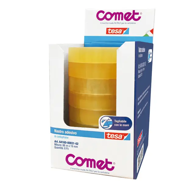 8x NASTRO ADESIVO 66MTX19MM CELLO 64-160 COMET