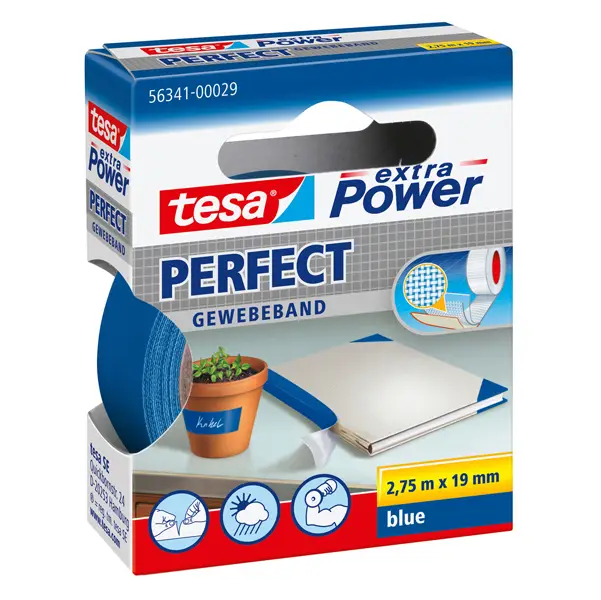 1x NASTRO ADESIVO TELATO 19MMX2,7MT BLU 56341 XP PERFECT