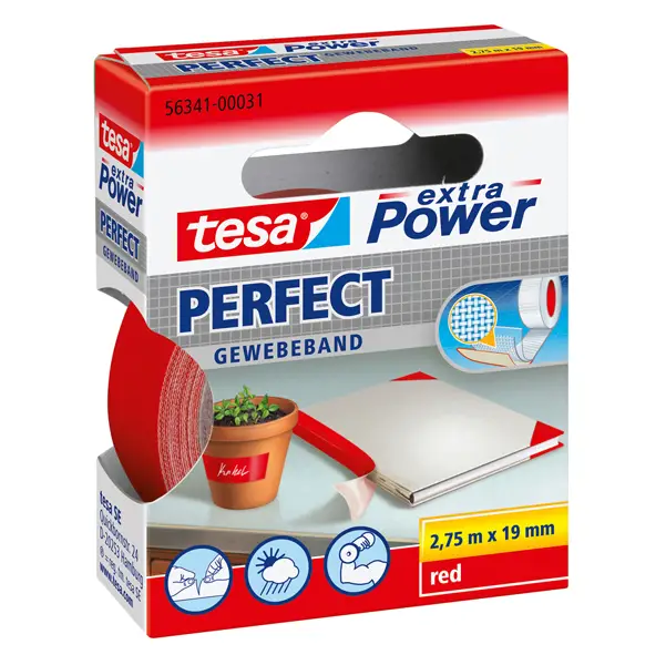 1x NASTRO ADESIVO TELATO 19MMX2,7MT ROSSO 56341 XP PERFECT