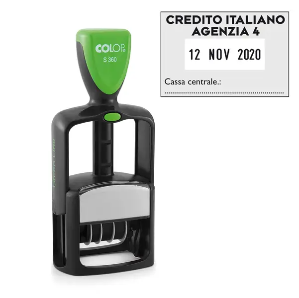 1x Timbro Office S360 DATARIO personalizzabile autoinchiostrante 30x45mm COLOP
