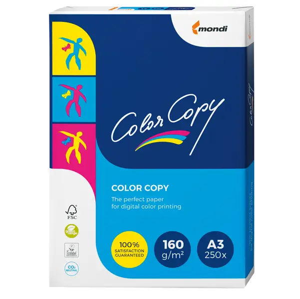 1x CARTA BIANCA COLOR COPY A3 297x420mm 160gr 250fg MONDI