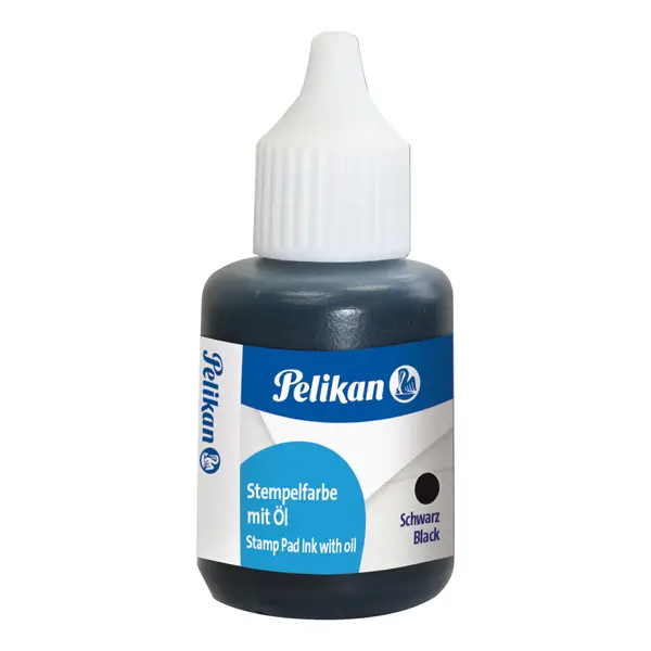 1x INCHIOSTRO NERO X TIMBRI METALLO C/OLIO 30ML PELIKAN