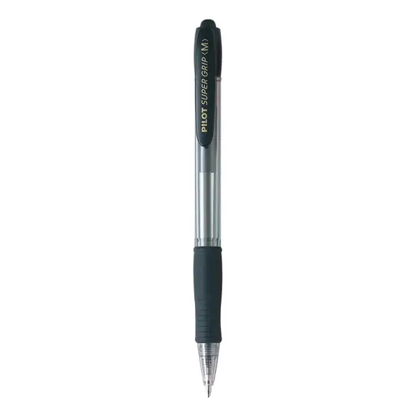 12x PENNA SFERA SCATTO SUPER GRIP NERO MEDIO 1.0mm PILOT