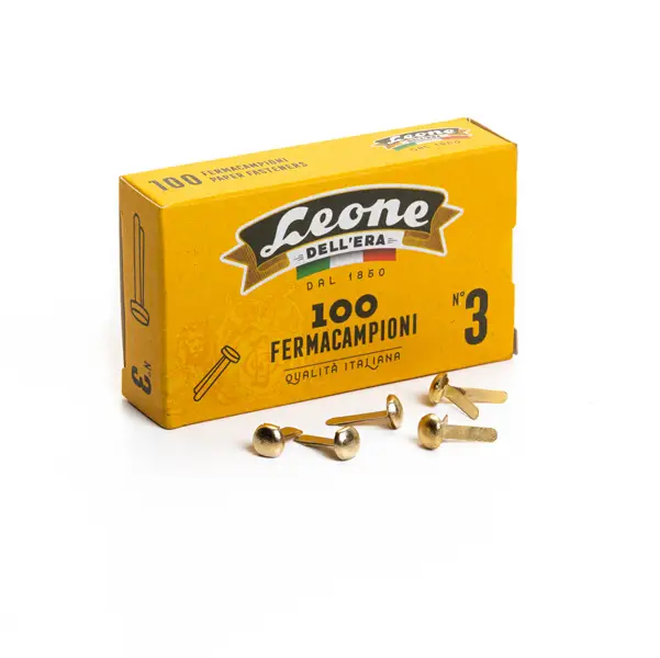 10x SCATOLA 100 FERMACAMPIONI N.3 17MM OTTONATI