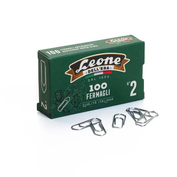 10x SCATOLA 100 FERMAGLI N.2 MM26 ZINCATI ANTIRUGGINE LEONE