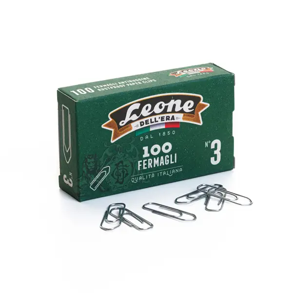 10x SCATOLA 100 FERMAGLI N.3 MM28 ZINCATI ANTIRUGGINE LEONE