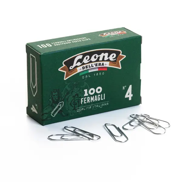10x SCATOLA 100 FERMAGLI N.4 MM32 ZINCATI ANTIRUGGINE LEONE