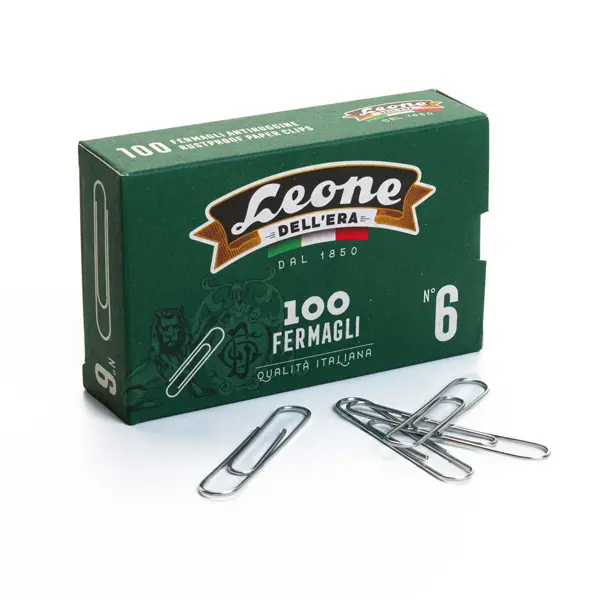 10x SCATOLA 100 FERMAGLI N.6 MM58 ZINCATI ANTIRUGGINE LEONE