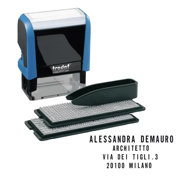 1x Timbro Printy Typo 4.0 autocomponibile 4912 47x18mm 4 righe TRODAT