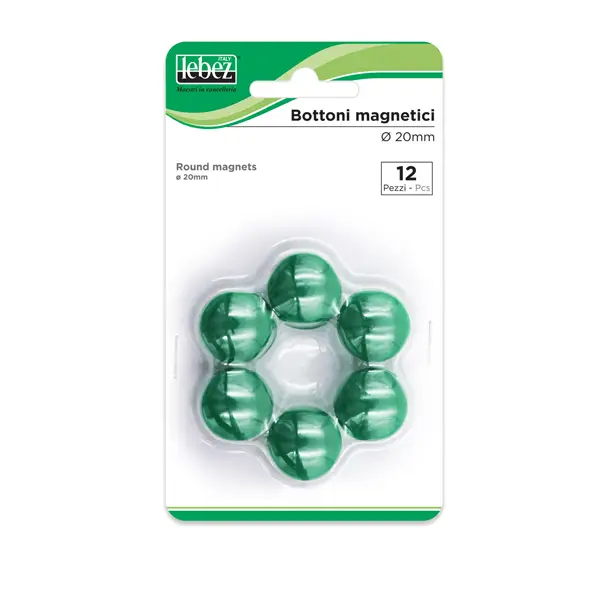 1x BLISTER 12 MAGNETI MR-20 VERDE DIAM.20MM