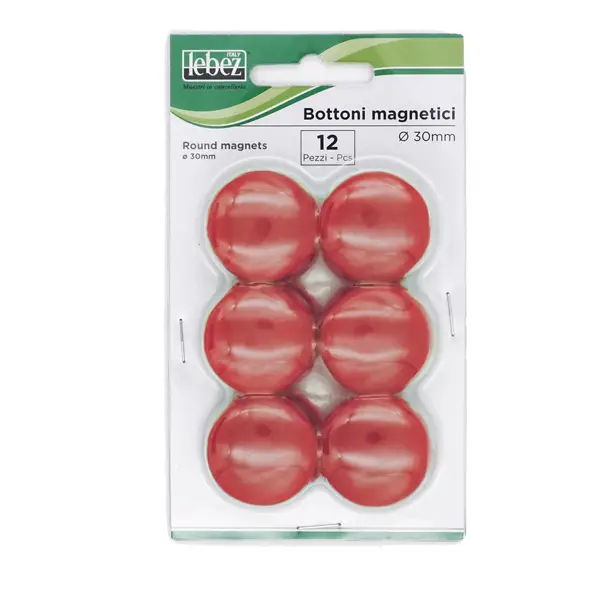 1x BLISTER 12 MAGNETI MR-30 ROSSO DIAM.30MM