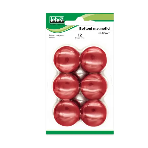 1x BLISTER 12 MAGNETI MR-40 ROSSO DIAM.40MM