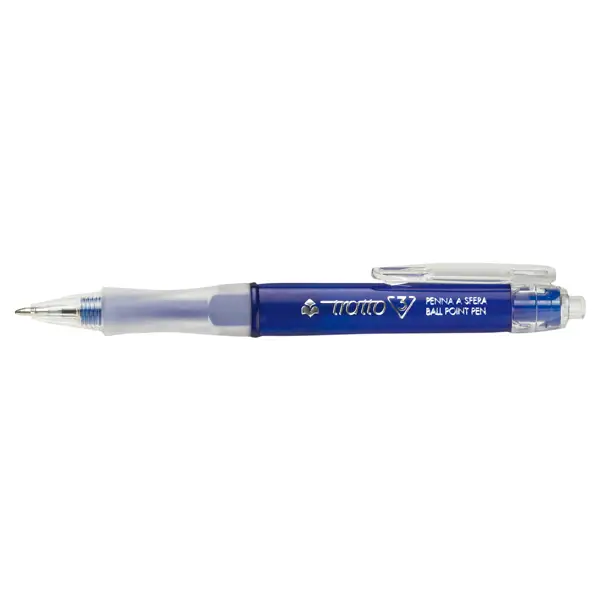 12x PENNA SFERA SCATTO BLU 0.7MM TRATTO 3