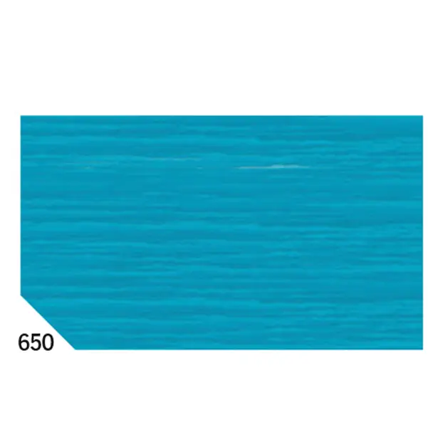1x 10RT CARTA CRESPA TURCHESE 650 (50X250CM) 48gr/m2 Rex Sadoch