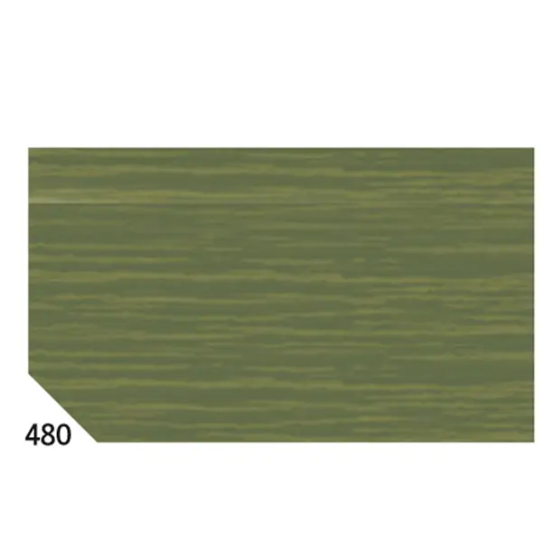 1x 10RT CARTA CRESPA VERDE OLIVA 480 (50X250CM) 48gr/m2 Rex Sadoch