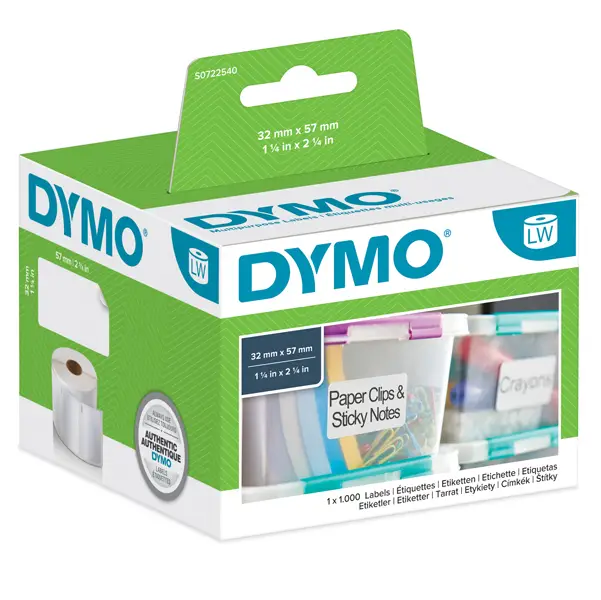 1x ROTOLO 1000 ETICHETTE MULTIUSO RIMOV. 57X32MM X DYMO LW 113540