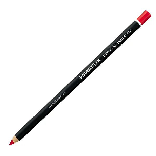 12x MATITA LUMOCOLORR PERMANENTE GLASOCHROM ROSSO STAEDTLER