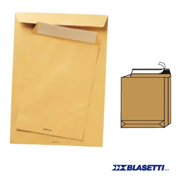1x 250 BUSTE A SACCO AVANA 250X353X40MM SOFFIETTI+FQ C/STRIP MONODEX