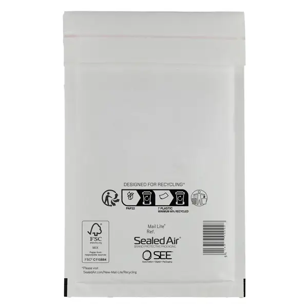 1x 10 Buste imbottite BIANCHE E 22X26cm UTILE MAIL LITER SEALED AIRR