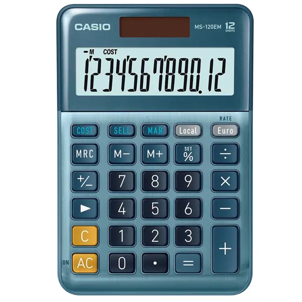 1x Calcolatrice da tavolo compatta MS-120EM Casio