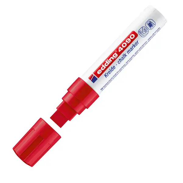 1x Marcatore EDDING 4090 punta scalpello gesso liquido rosso