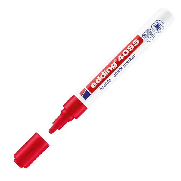 1x Marcatore EDDING 4095 punta conica gesso liquido rosso