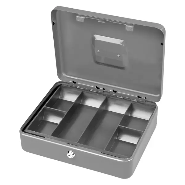 1x CASSETTA PORTAVALORI SECUR 20X16X9CM GRIGIO CHIARO