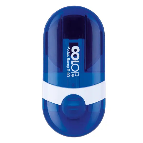 1x Timbro Pocket Stamp R40 diametro 40mm 5righe autoinchiostrante blu COLOP