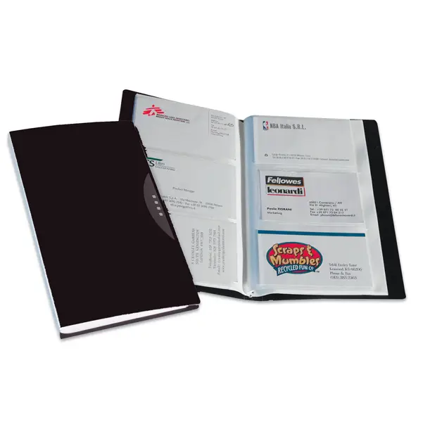 1x PORTABIGLIETTI VISITA 240 TASCHE NERO C/CUSTODIA