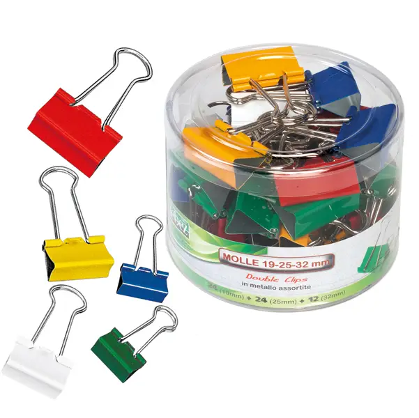 1x BARATTOLO 60 DOUBLE CLIPS ASSORTITE ART.566