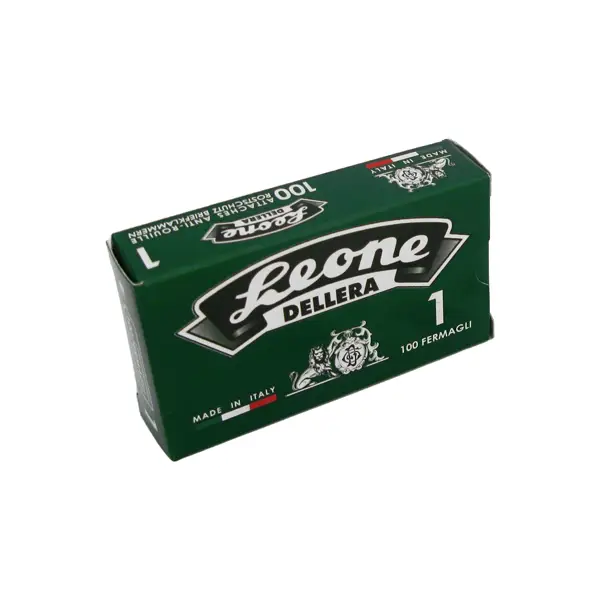 10x SCATOLA 100 FERMAGLI N.1 MM20 ZINCATI ANTIRUGGINE LEONE