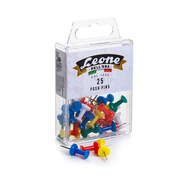 1x SCATOLA 25 SPILLI CARTOGRAFICI CLESSIDRA COLORI ASSORT.LEONE COLOR
