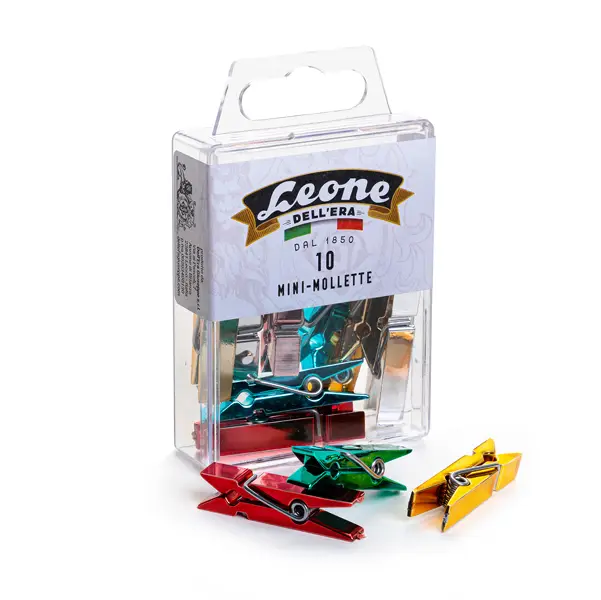1x SCATOLA 10 MINI MOLLETTE COLORI METAL ASSORT.LEONE COLOR