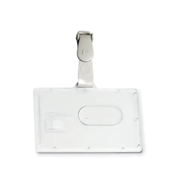 100x PORTABADGE RIGIDO POCKET L460 53X85MM C/CLIP IN PLASTICA