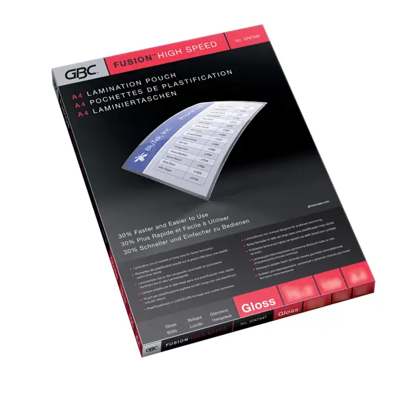 1x Scatola 25 pouches 2x75mic 228x303mm A4+ pre-forata GBC