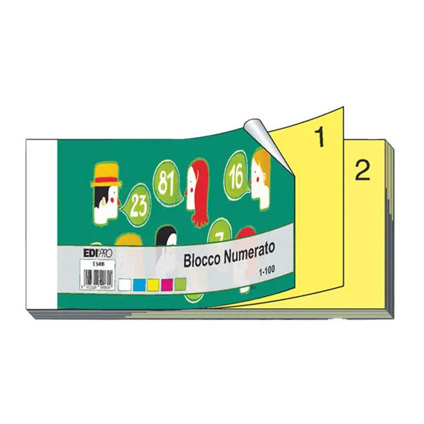 10x BLOCCO NUMERATO 1-100 2 SEZ. 6X13 E5406NEW