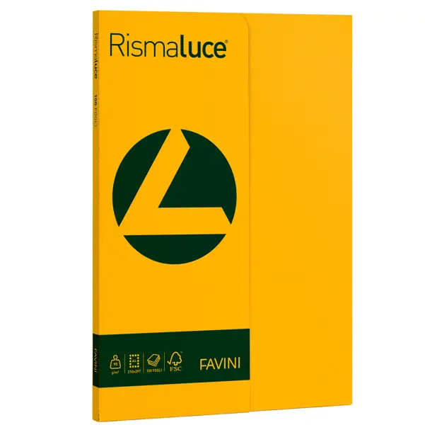 1x Carta RISMALUCE SMALL A4 90gr 100fg giallo oro 52 FAVINI