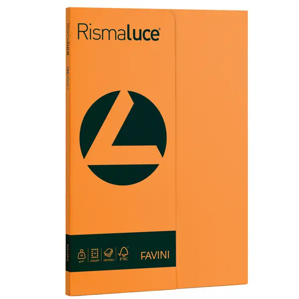 1x Carta RISMALUCE SMALL A4 90gr 100fg arancio 56 FAVINI