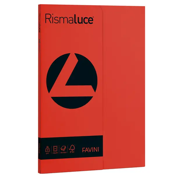 1x Carta RISMALUCE SMALL A4 90gr 100fg scarlatto 61 FAVINI